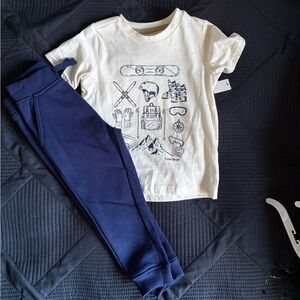 Eddie Bauer Graphic Tee and Navy Pants Set